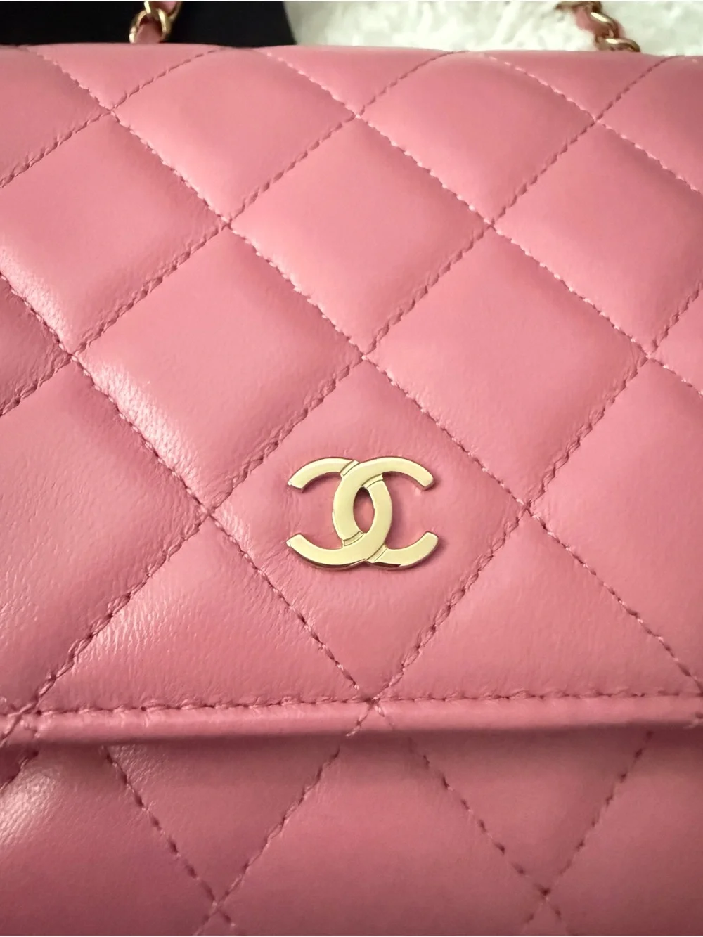 CHANEL Pink Quilted Lambskin Crossbody WOC